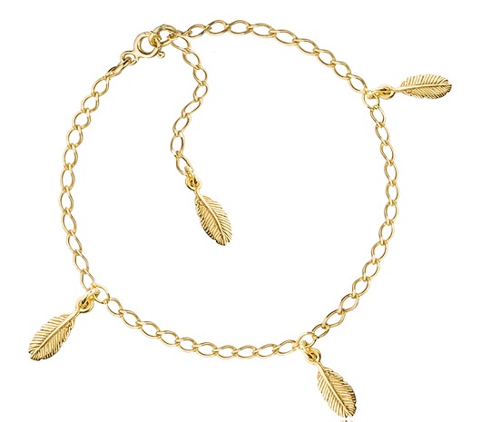 Bransoletka z piórkami- srebro 925 pozłacane Coccola JEWELLERY