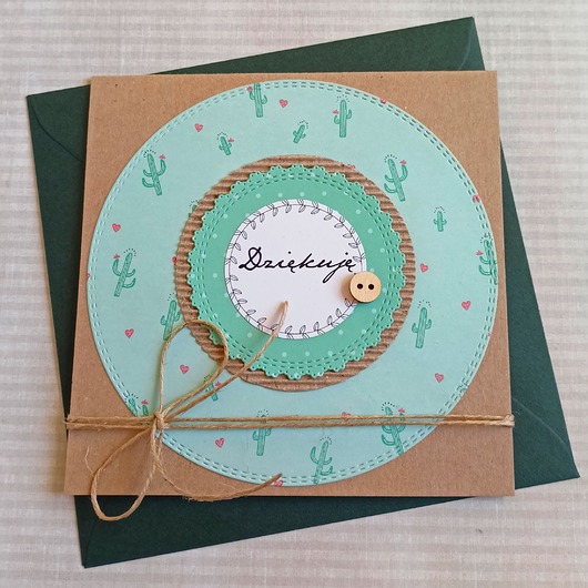 kartki scrapbooking DZIĘKUJĘ : kaktus(i)owa kartka handmade :: PODZIĘKOWANIE
