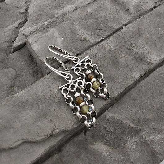 kolczyki z kamieniami Kolczyki srebrne Iris