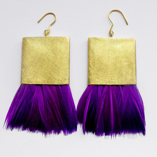 kolczyki z piórami PIÓRKO kolczyki