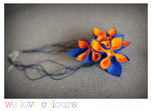 blue with orange FlowerFelt Design