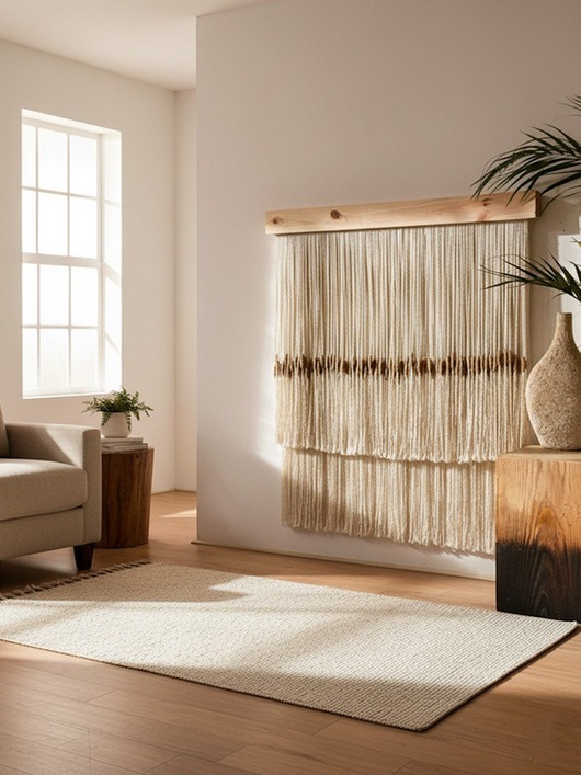 makramy Minimalistyczna nowoczesna modernistyczna makrama do sypialni XXL