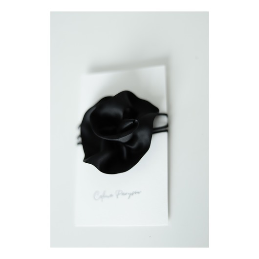 chokery Czarny choker z jedwabiu