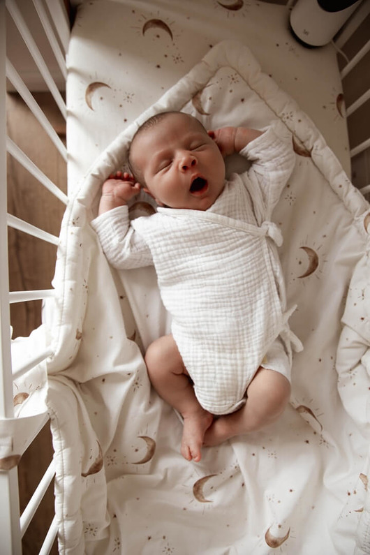 body i śpiochy niemowlęce Body dziecięce muślinowe - Creme