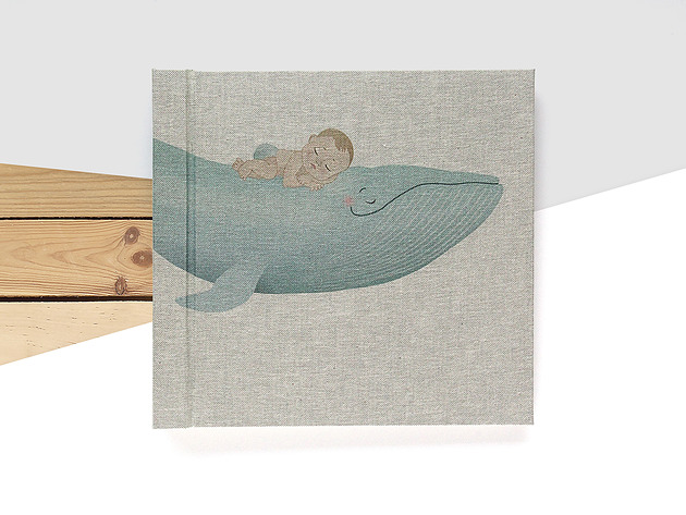 album chłopca WIELORYB / karty ecru papier LAB