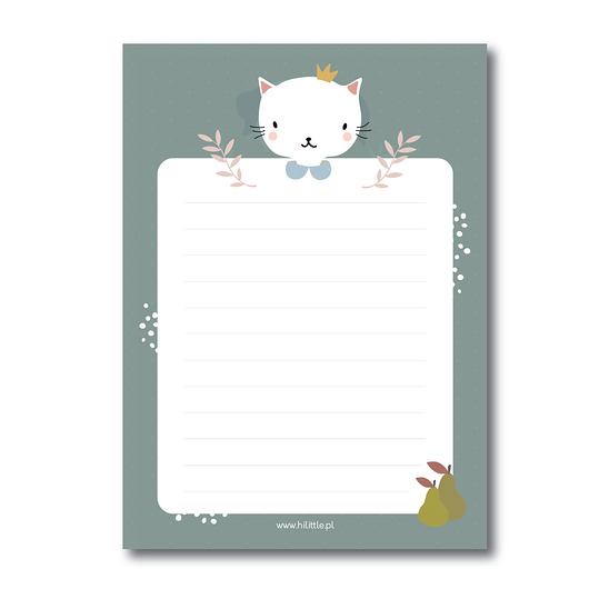 Notes bez okładki A6 KOT HI LITTLE
