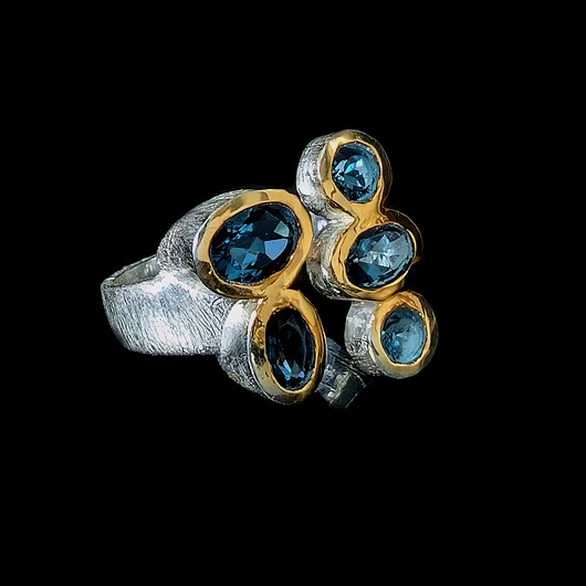 obrączki Topazy london blue