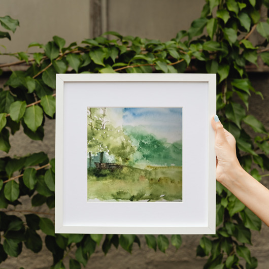 obrazy WYPRZEDAŻ OBRAZÓW! Akwarela Polska wieś oryginalny obraz 300g A5 21x15 cm