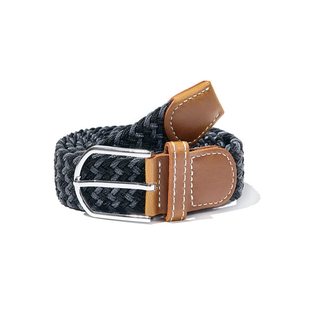 paski damskie Pleciony pasek Black Gray