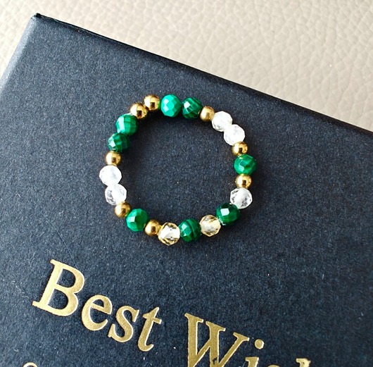 pierścionki elastyczne Pierścionek elastyczny lapis malachit cytryn