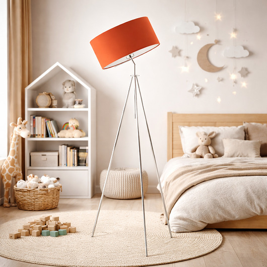lampy do pokoju dziecka Lampa podłogowa na trójnogu do pokoju dziecka MALMO KIDS z regulowanym kloszem