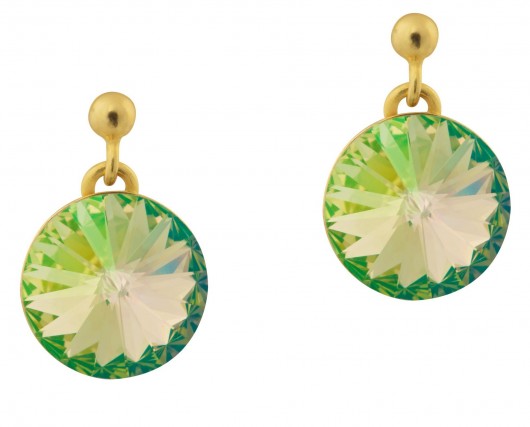 Jasnozielone modowe kolczyki LUMIG kryształ Swarovski HIT SOTHO