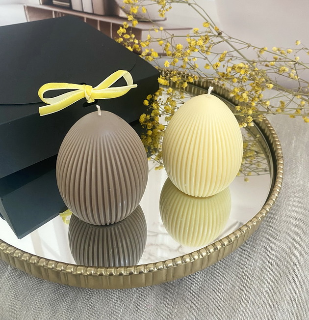 świeczniki i świece Wielkanocny zestaw/ Świece ekologiczne sojowe dekoracyjne jajka wielkanocne