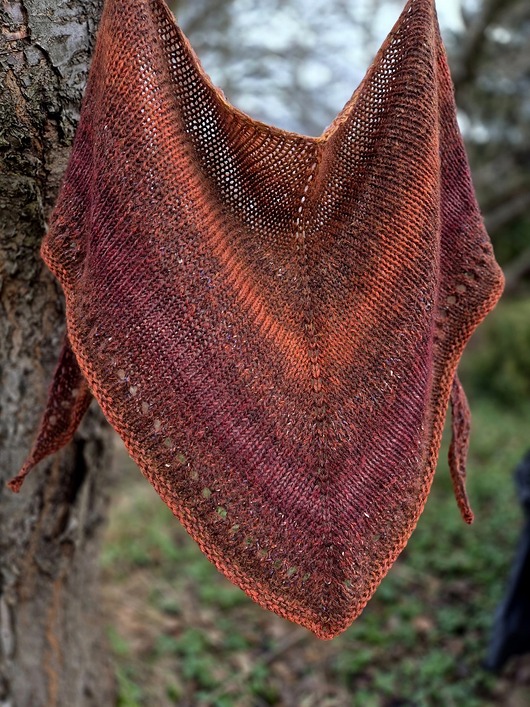 szale damskie Suszone pomidory / chusta z jedwabiem