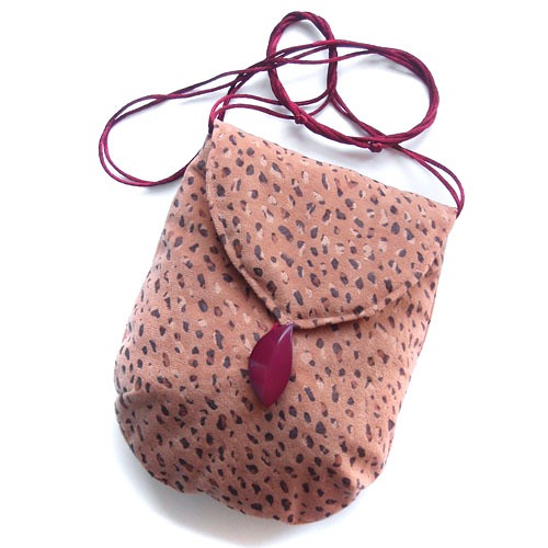 torebka mini  - plamiasta z fuksją - elfagado