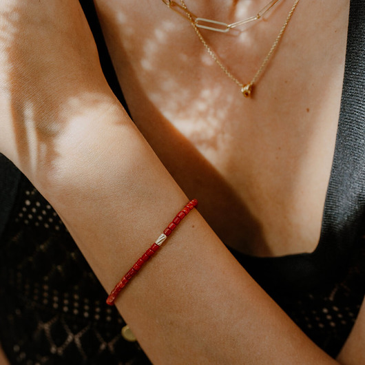 bransoletki z kamieni naturalnych Bransoletka Red Coral