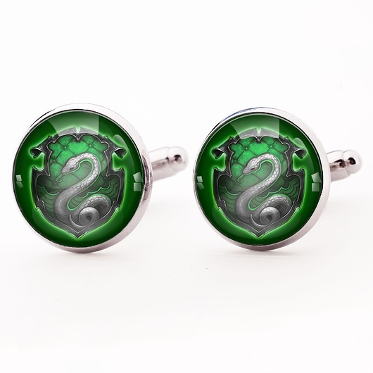 spinki do mankietów Harry Potter Slytherin - spinki do mankietów - 0340