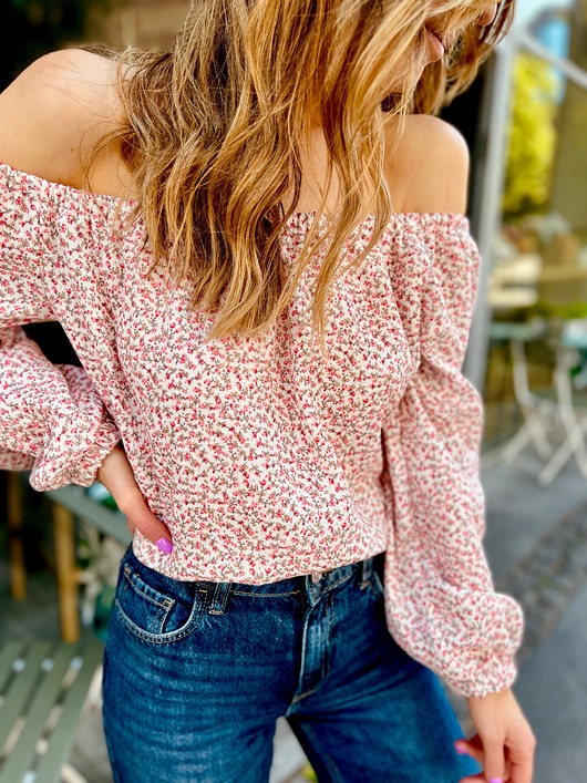 bluzki z długim rękawem damskie Roses Of Red / bluzka z muślinu