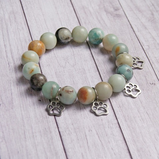 bransoletki z kamieni naturalnych 4 łapki - na prezent dla zwierzoluba :)