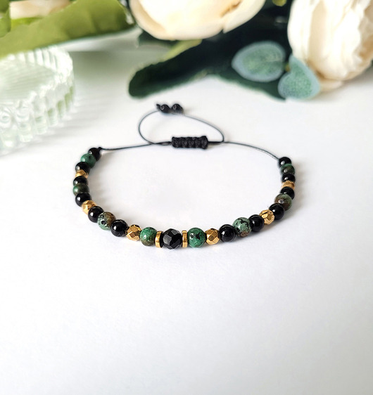 bransoletki z kamieni naturalnych OCHRONA i OPTYMIZM- z Turmalinem polecana podróżnikom