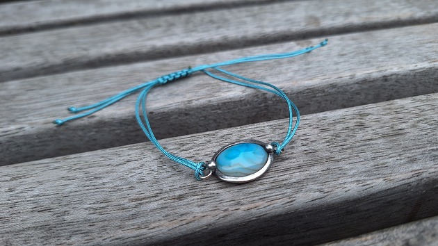 bransoletki wire wrapping Agat na lato   - bransoletka sznurkowa