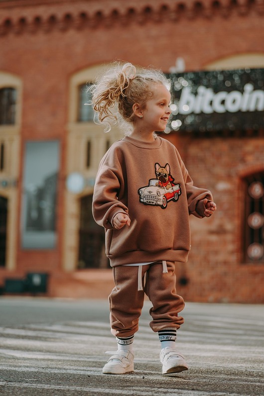 bluzy dla dziewczynki Bluza oversize Bulldog Ride