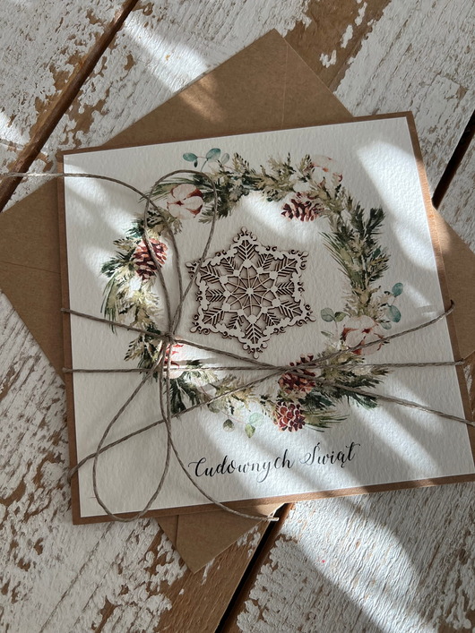 kartki świąteczne Kartka świąteczna na Boże Narodzenie ręcznie robiona