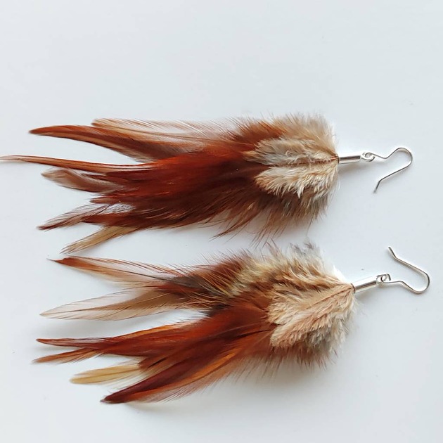 kolczyki z piórami PIÓRKO kolczyki