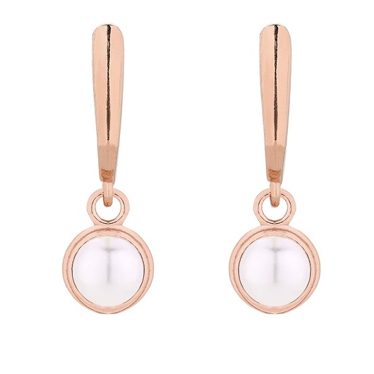 kolczyki pozłacane Kolczyki z różowego złota z perłą SWAROVSKI CRYSTAL