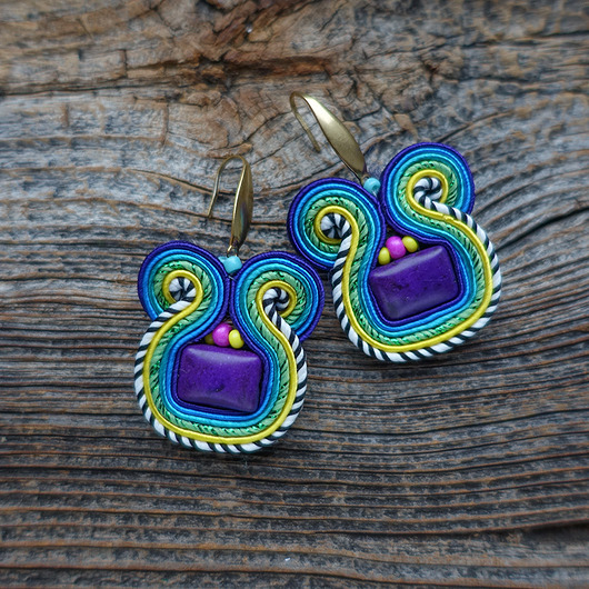kolczyki soutache Nubi- Etniczne i kolorowe kolczyki soutache
