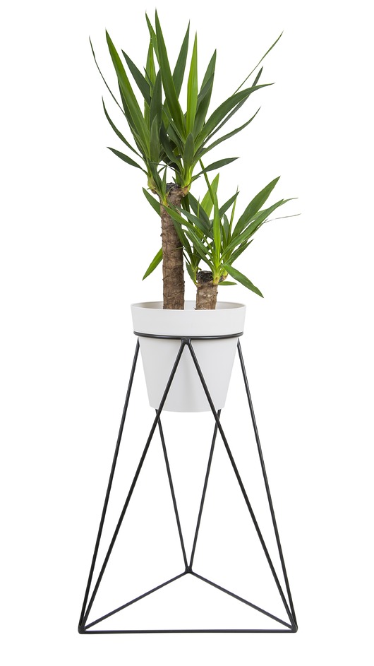 Kwietnik Metalowy Stojący Loft Czarny 60 cm MIA home