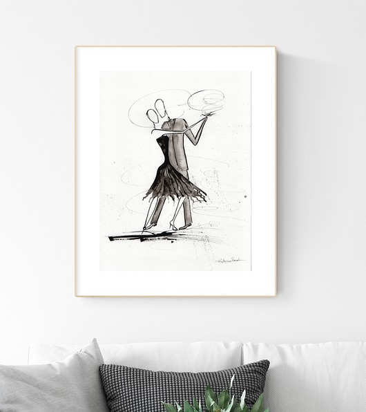 grafika 30 x 40 cm  wykonana ręcznie, abstrakcja Krystyna Siwek Art