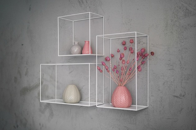 półki Komplet metalowych półek 3 szt. kolor biały