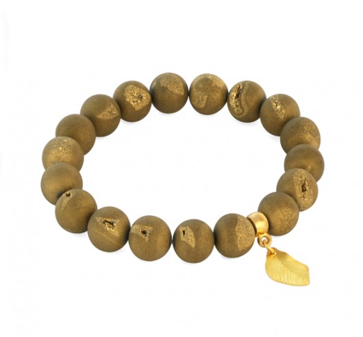 Old gold druzy agate with leaf. Lavoga
