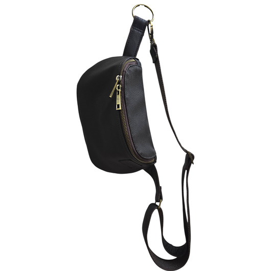 saszetka nerka Nerka saszetka brązowa damska U'POLKA FIT, skóra naturalna z frędzlami