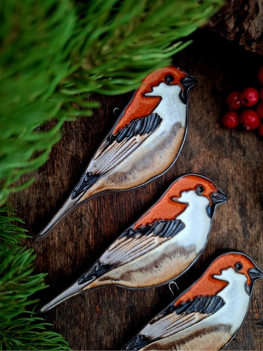 Ozdoby na ścianę Ceramiczny ptak 3 sztuki dekoracja ścienna