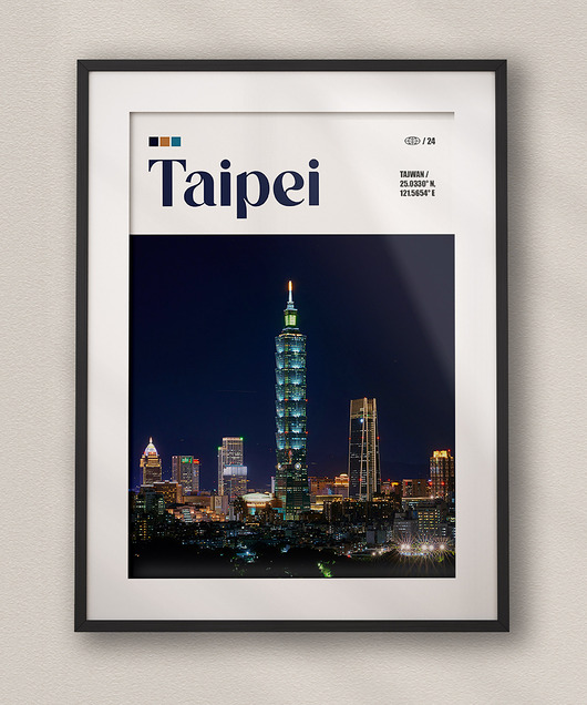 plakaty Minimalistyczny plakat Tajpej Tajwan
