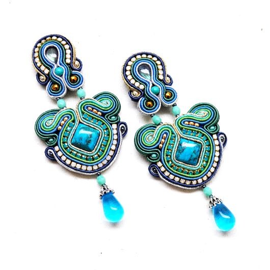 kolczyki soutache Sutaszowe kolczyki BORA BORA