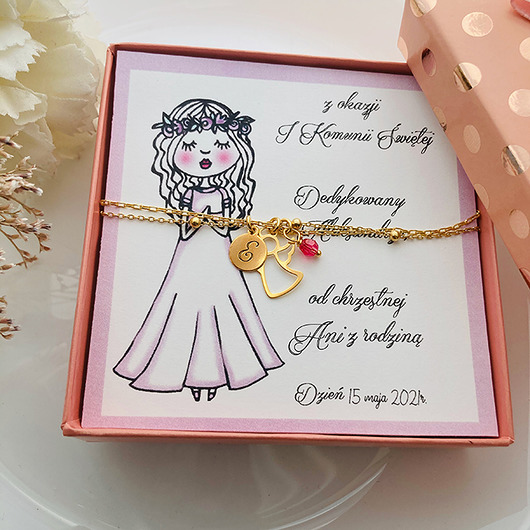 bransoletki srebrne Bransoletka na komunię, prezent komunia