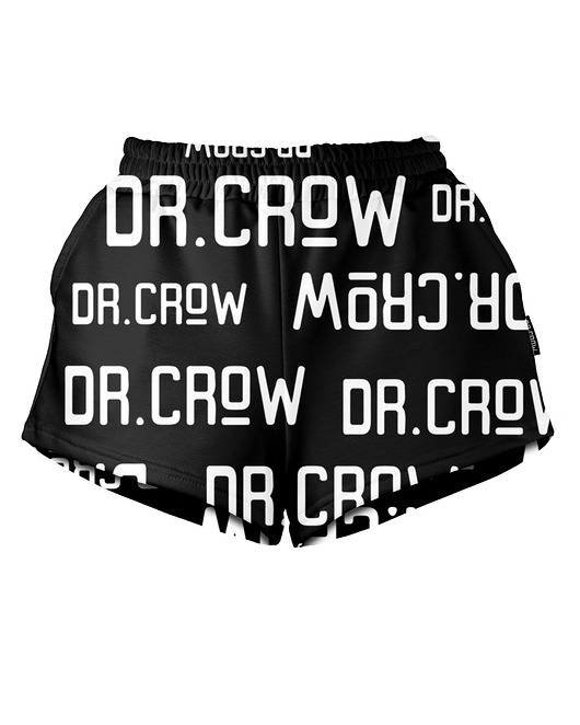 szorty damskie Shorty Spodenki Damskie DR.CROW Logo Napisy Czarne
