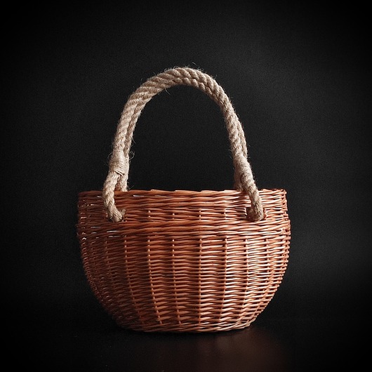 torby na zakupy Wiklinowy kosz zakupowy - średniej wielkości