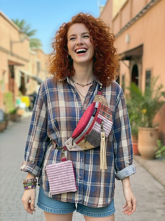 torebki różne Zestaw Marrakesz od BEBOKI: Nerka, Frędzel, Mini kosmetyczka