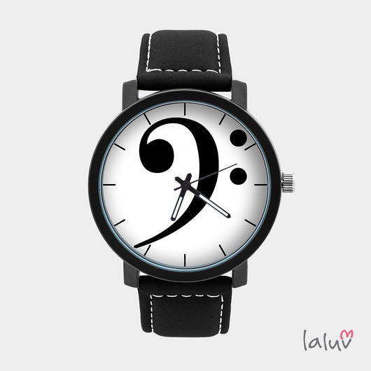Zegarek męski z grafiką BASS CLEF laluv