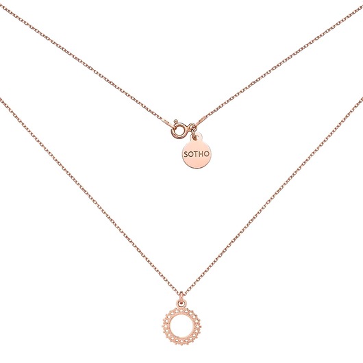 złote naszyjniki Naszyjnik z rozetką z różowego złota