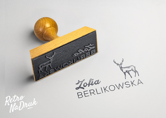 Ex libris, jeleń, stempel 65x35mm RetroNadruk