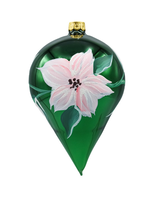 ozdoby choinkowe Bombka choinkowa: Zielona łezka z kwiatami