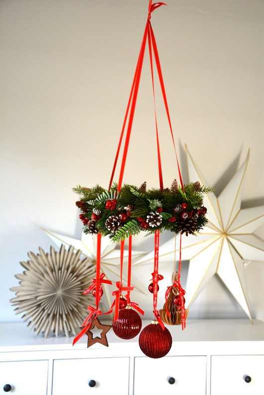 wianki bożonarodzeniowe Wiszący wieniec