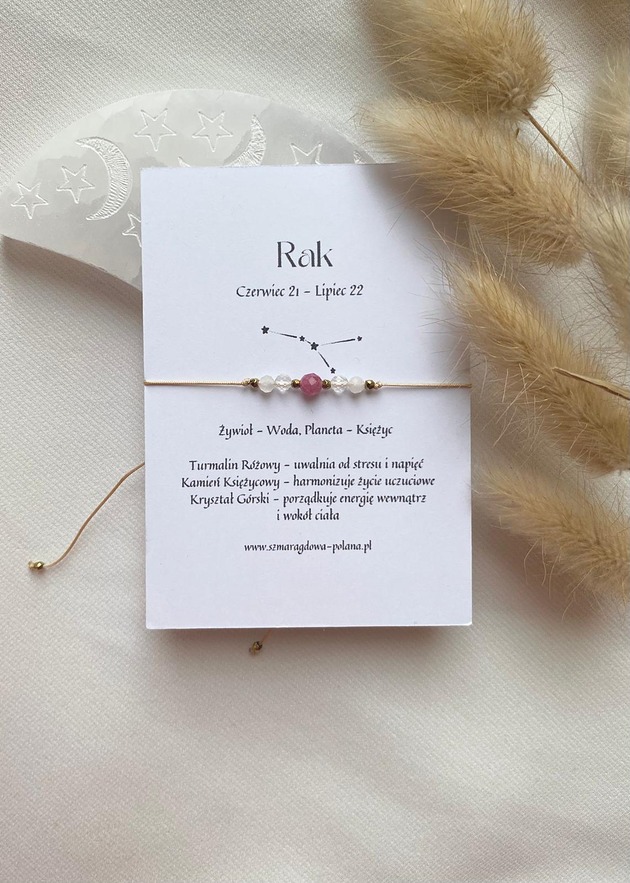 bransoletki z kamieni naturalnych Bransoletka zodiakalna Rak