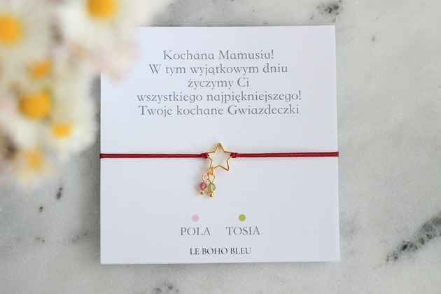 bransoletki na sznurku Dla Mamy - Kamienie Urodzeniowe Dzieci - Gwiazdeczki