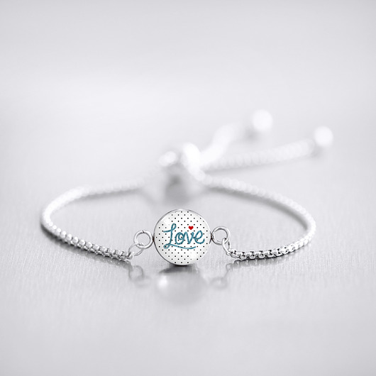 bransoletki ze szkła Love dots love - stal nierdzewna